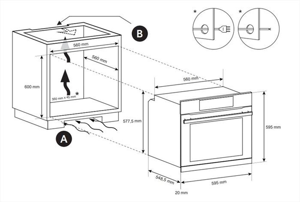 "DE LONGHI - Forno incasso elettrico DLM 8L S Classe A-inox"