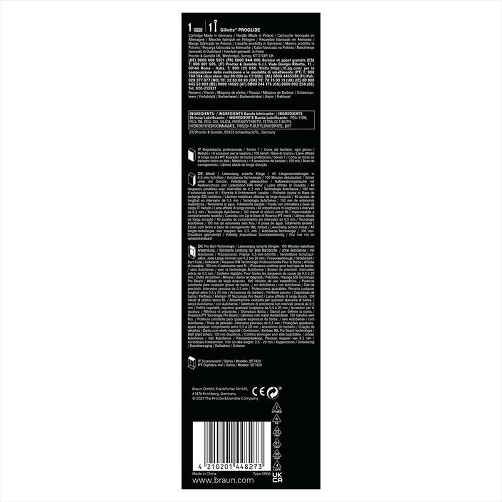 "BRAUN - Regolabarba BT7420-Black / Spc Grey"