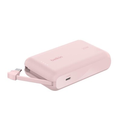 BELKIN - POWERBANK 10K CON CAVO INTEGRATO-Rosa