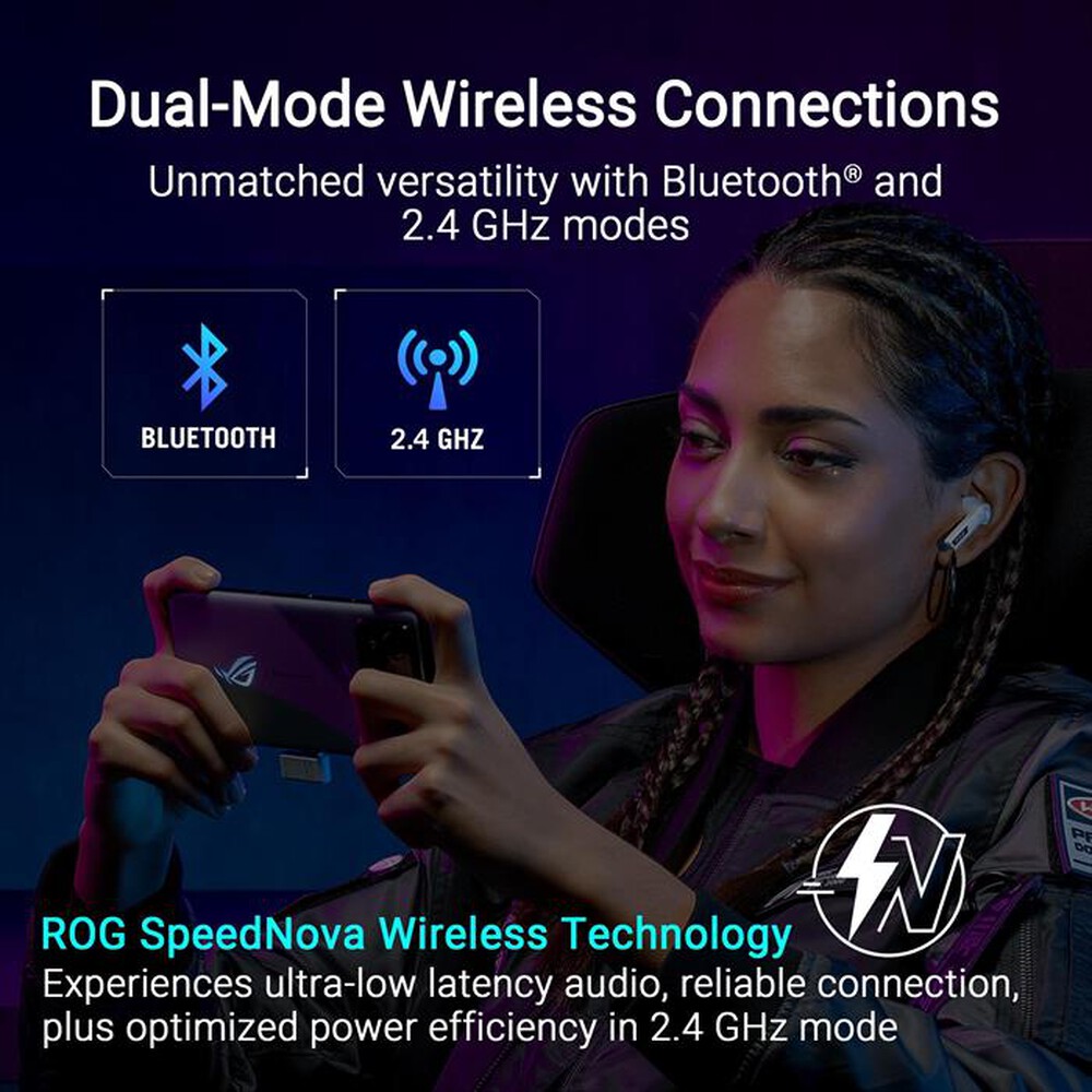 "ASUS - Auricolari R55ES ROG CETRA TWS SPEEDNOVA-Nero"