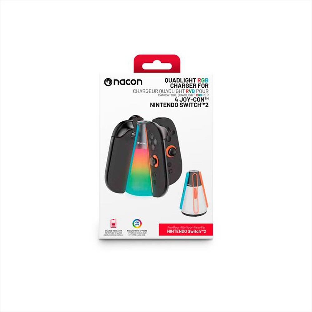 Immagine del prodotto NACON - RICARICA X 4 JOYCON.INDICAZ CARICA, RGB, SWITCH  2-Nero