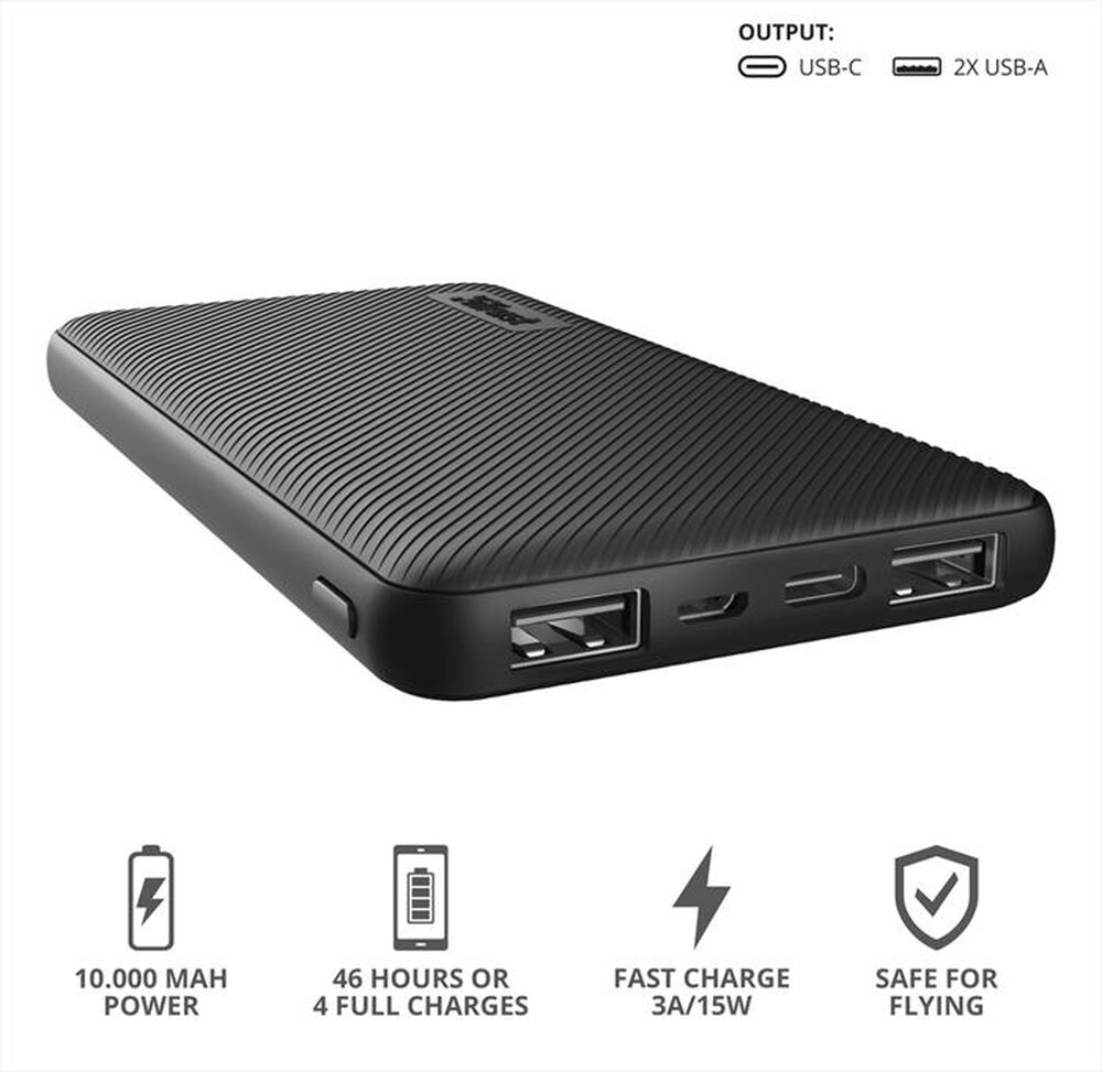 "TRUST - PRIMO POWERBANK 10.000-Black"