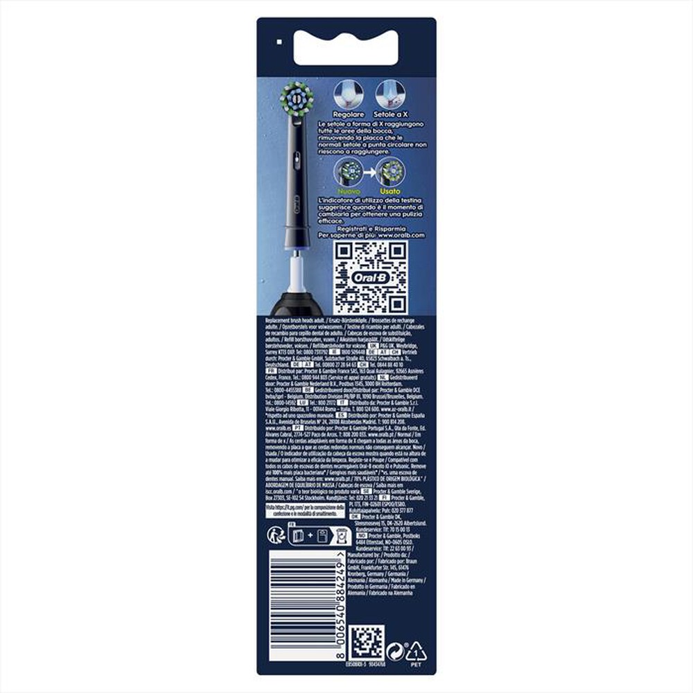 "ORAL-B - TESTINE PRO CROSS ACTION BLACK 3 TESTINE-NERO"