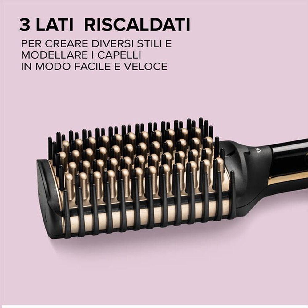 "BELLISSIMA IMETEC - SPAZZOLA RISCALDATA MAGIC SHINE-Nero, Oro"