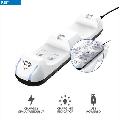 TRUST - GXT251 DUO CHARGE DOCK PS5-White
