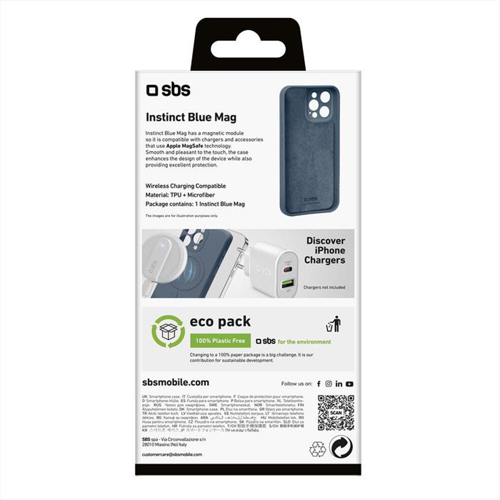 "SBS - Cover TEINSTMAGIP1561PB per iPhone 15 Pro-Blu"