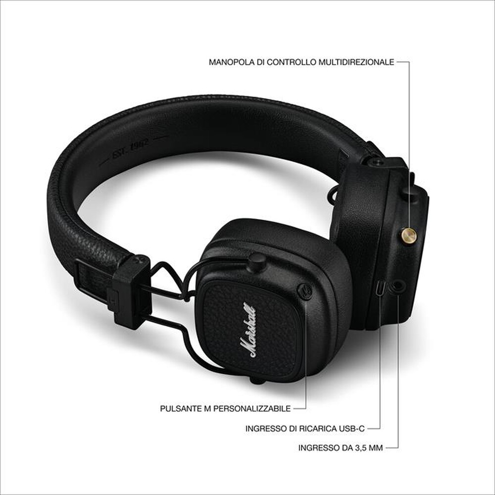 "MARSHALL - Cuffie a padiglione semi aperto Major V"