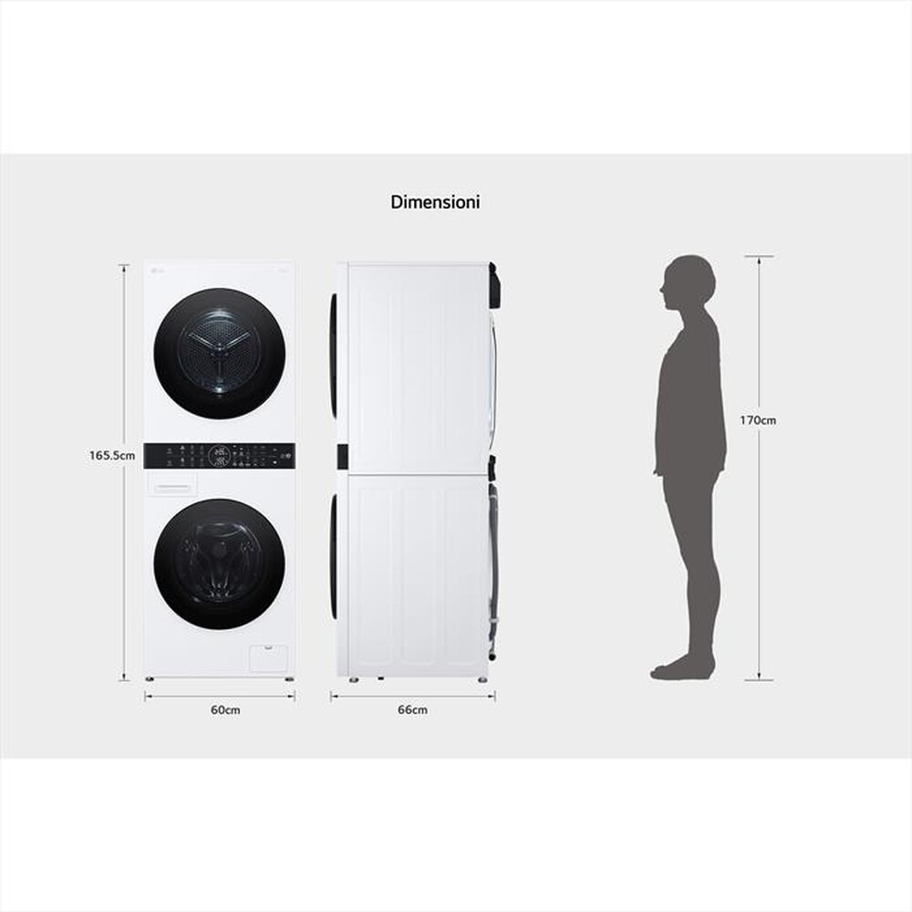 "LG - Lavasciuga WASHTOWER WT1210WWF 12/10 Kg Classe A-Bianca"