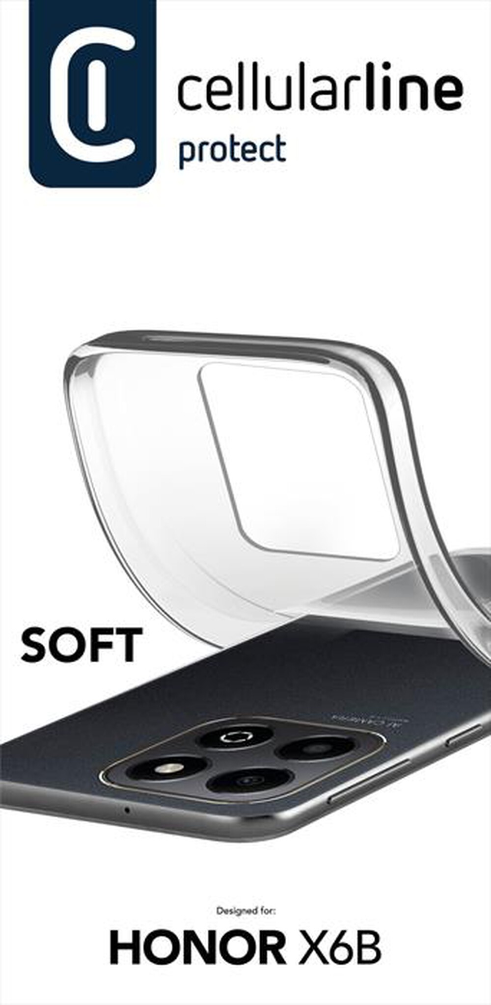Immagine del prodotto CELLULARLINE - Cover in gomma morbida SOFT per Honor X6b-Trasparente