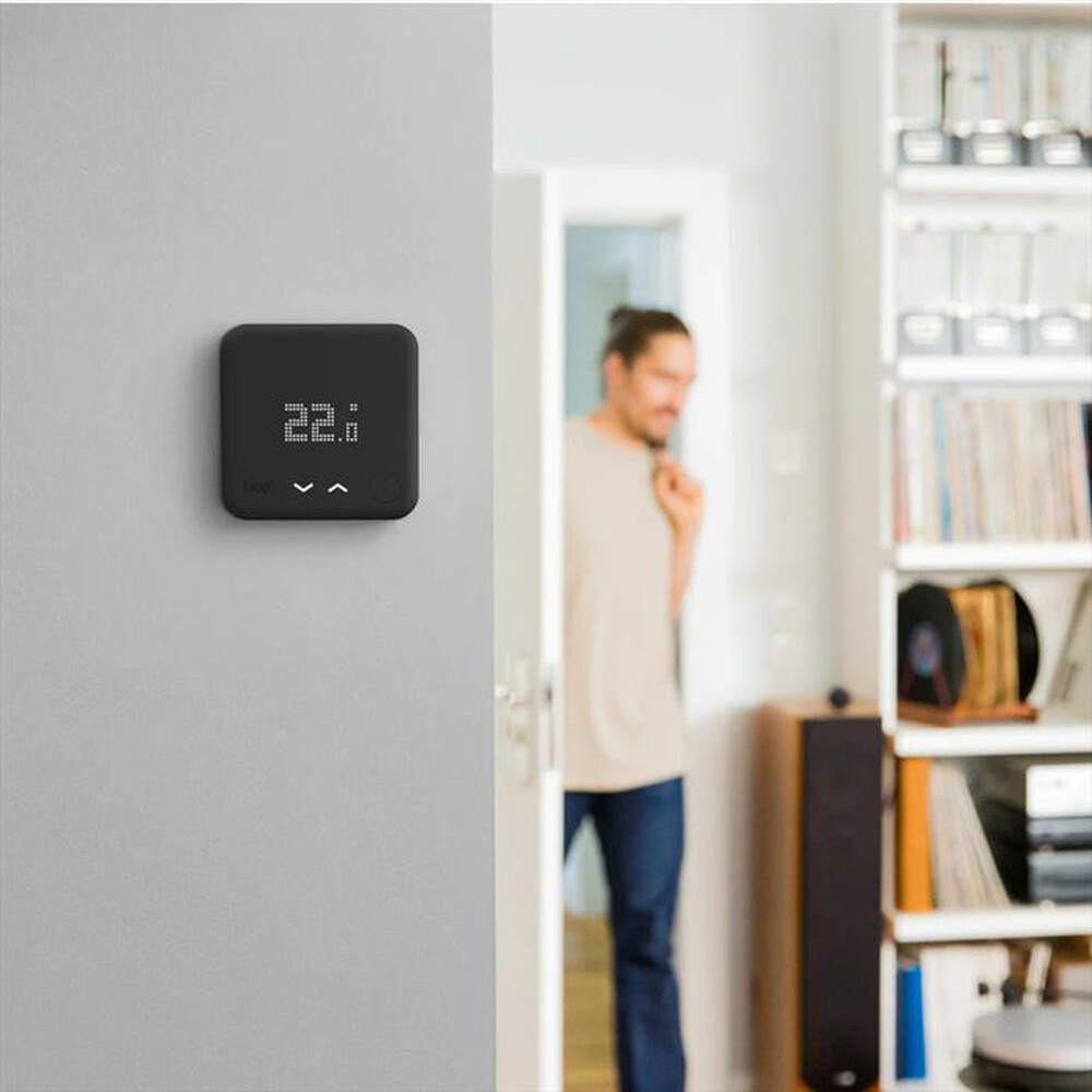 "TADO - Termostato Intelligente + Placca da muro-Nero"