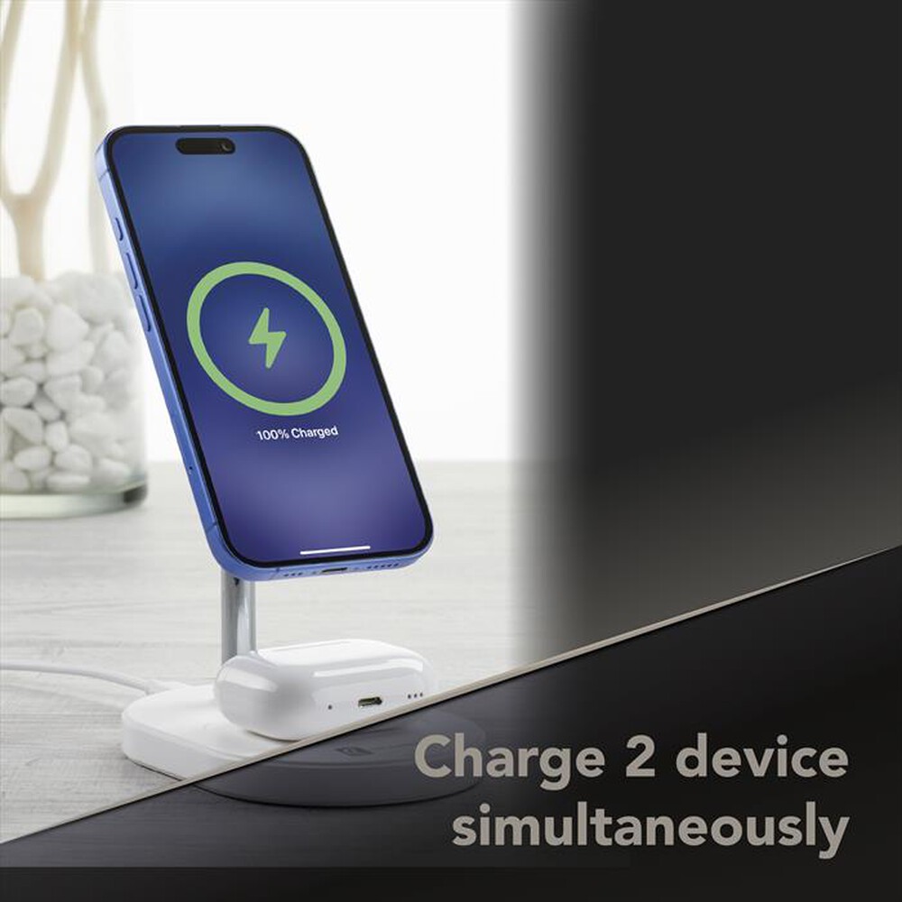Immagine del prodotto CELLULARLINE - MAG DUO Station di ricarica wireless-Bianco