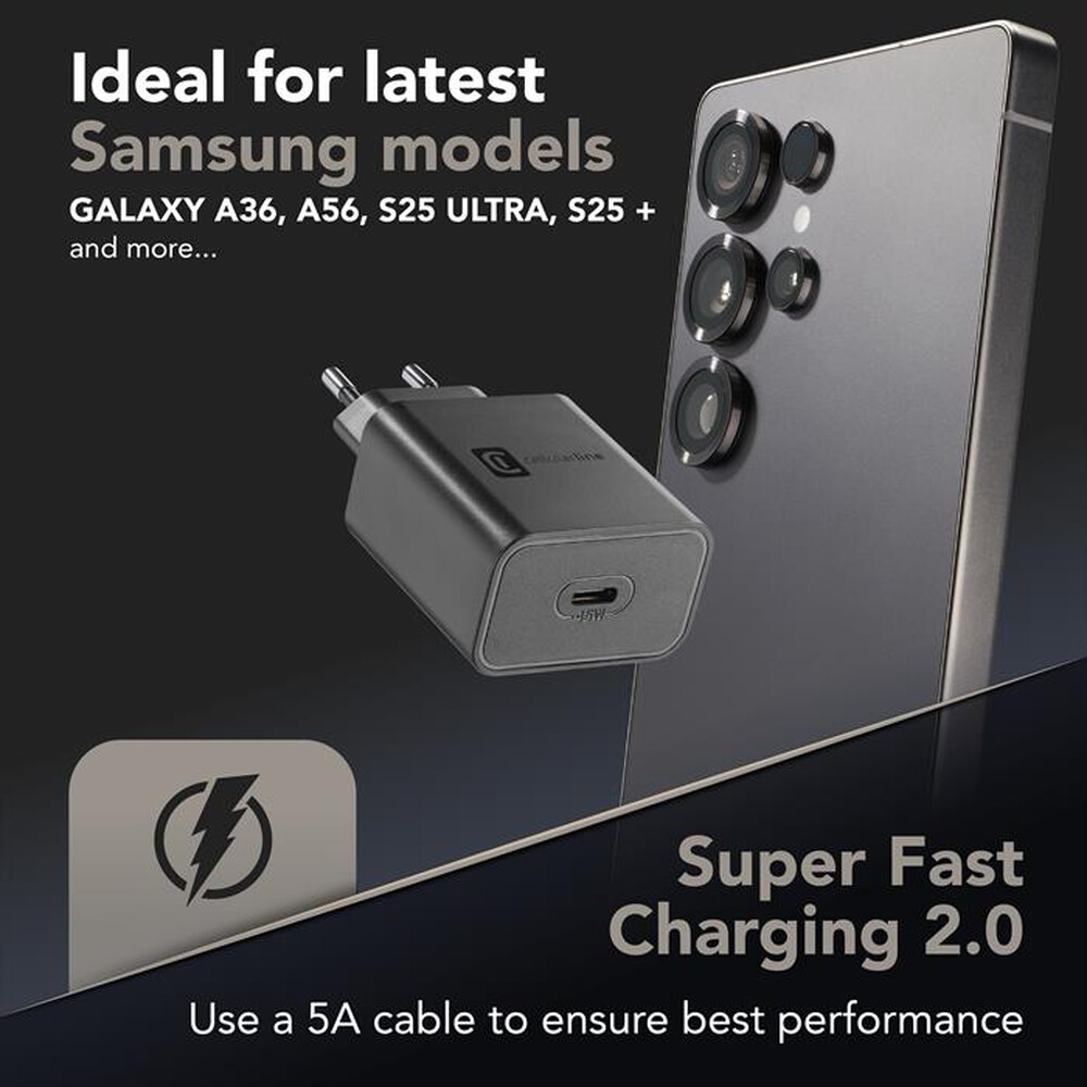 Immagine del prodotto CELLULARLINE - Super fast charger ACHSMUSBC45WK-Nero