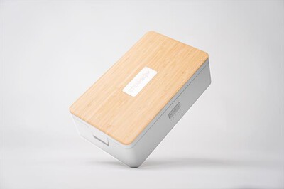 STEAMBOX - Contenitore riscaldante per cibo Steambox SB01-Bianco e legno