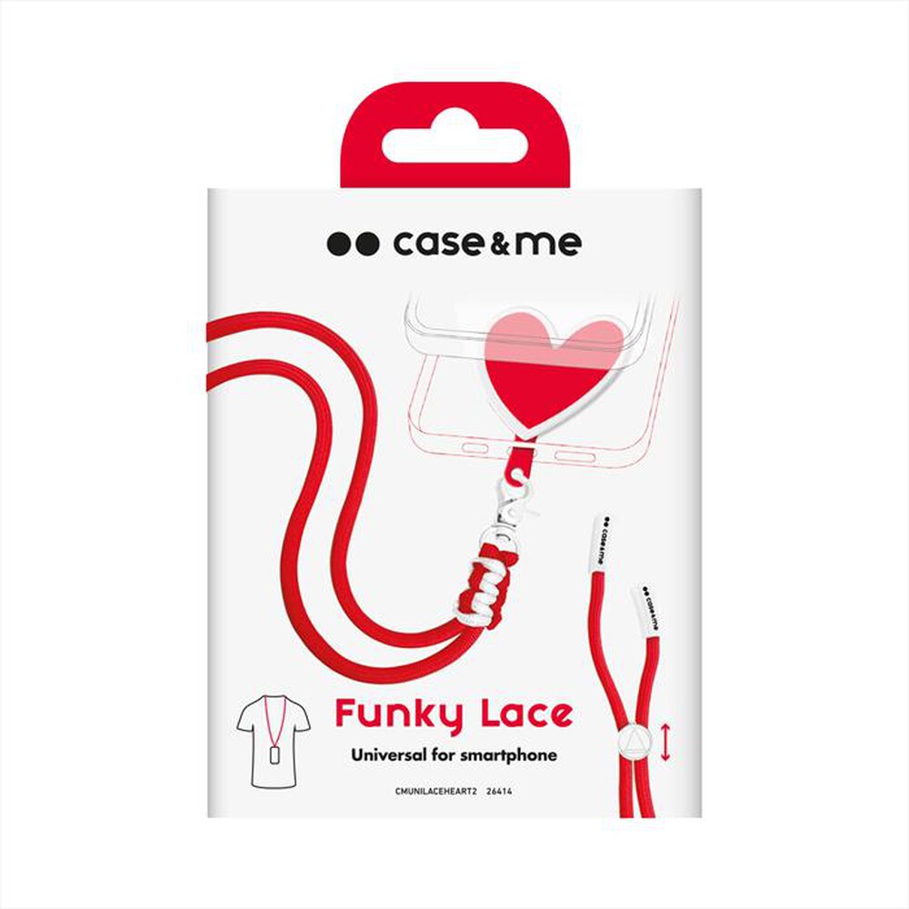 "CASEME - Laccio universale per smartphone CMUNILACEHEART2-Rosso"