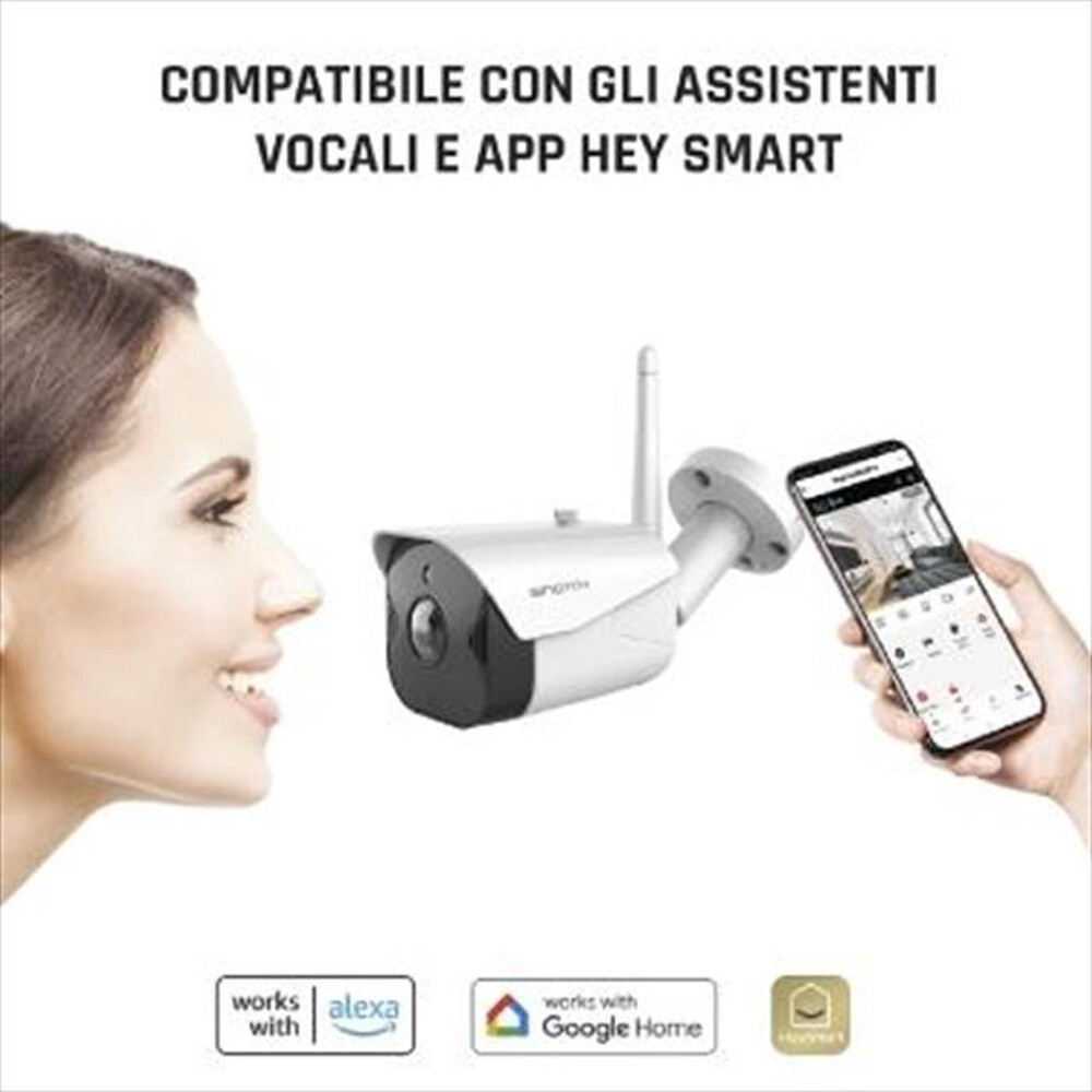 "ISNATCH - HEYCAMBULL PRO - TELECAMERA IP WI-FI DA ESTERNO-Bianca"