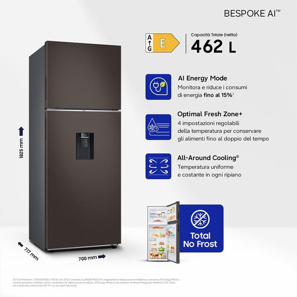 Immagine del prodotto SAMSUNG - Frigorifero 2 porte RT47CB6736C2ES Classe E 462 lt-Cotta Charcoal