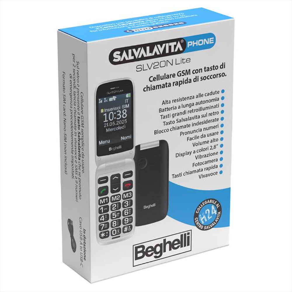 Immagine del prodotto BEGHELLI - Salvalavita Phone SLV20 Lite ECODESIGN 9210N-grigio