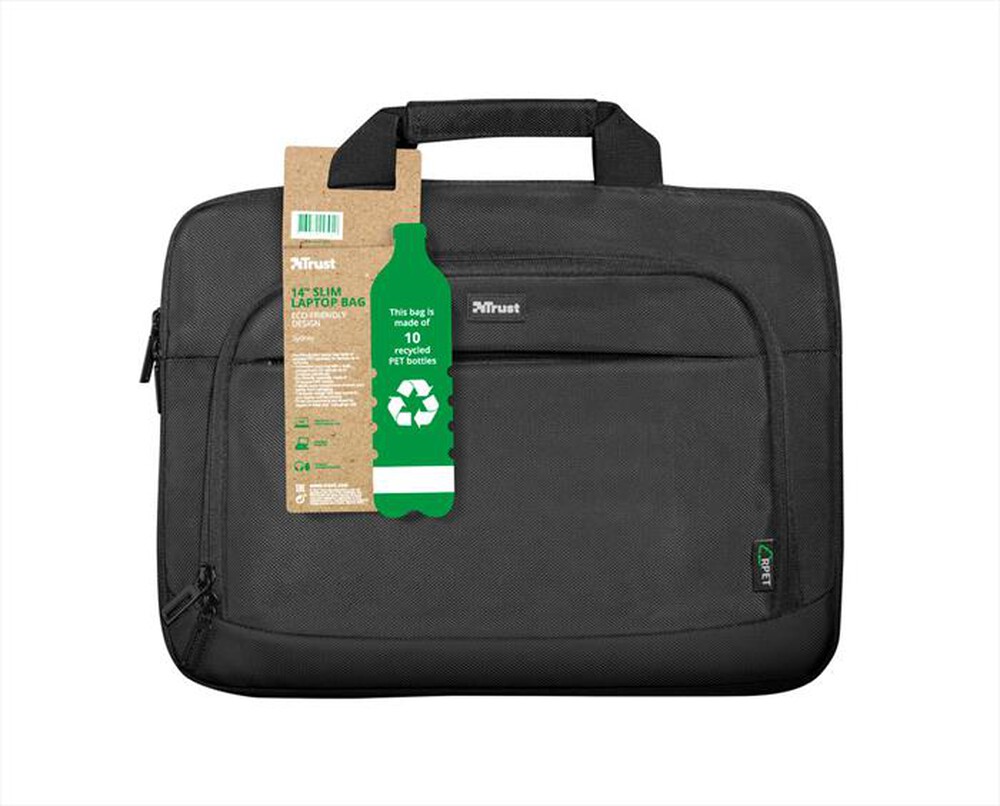 "TRUST - SYDNEY SLIM LAPTOP BAG 14? ECO-Black"