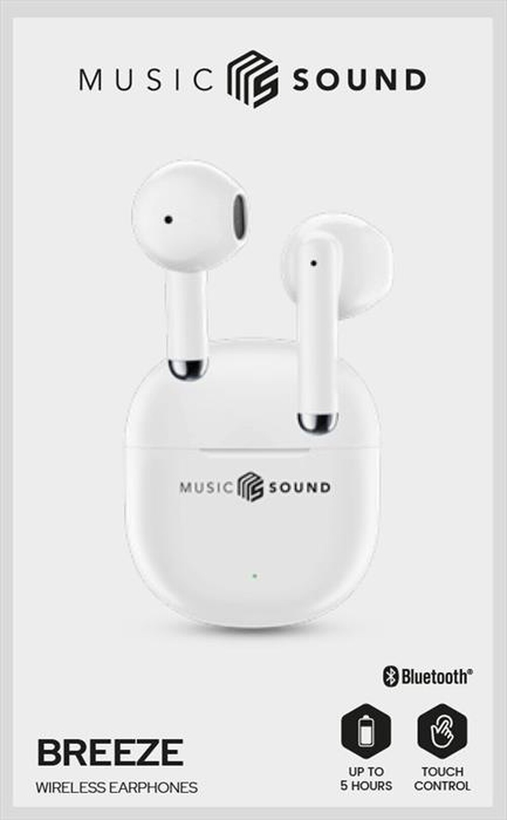 Immagine del prodotto MUSIC SOUND - Auricolare Bluetooth a capsula BREEZE-Bianco