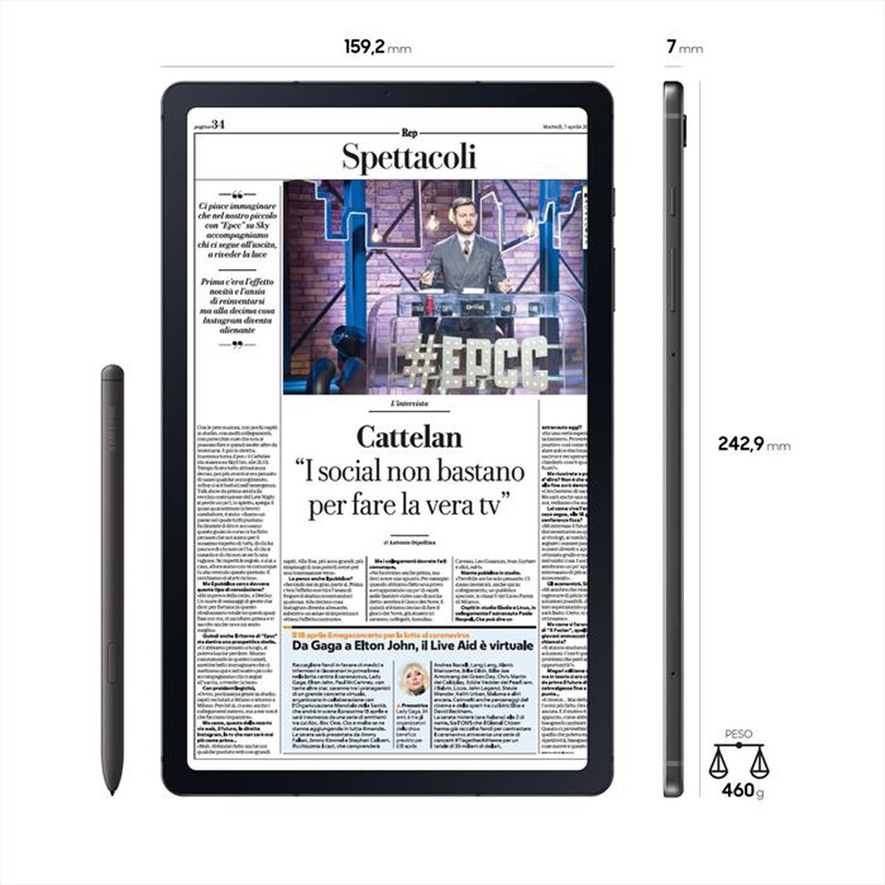 "SAMSUNG - GALAXY TAB S6 LITE WIFI-Gray"