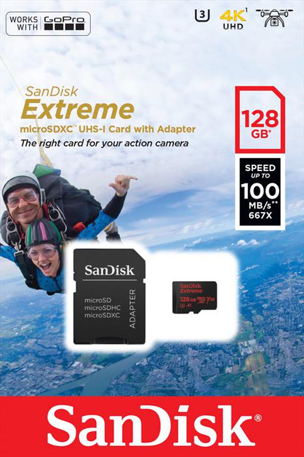 Immagine del prodotto SANDISK - MICROSD EXTREME 128GB A1 PER ACTION CAM