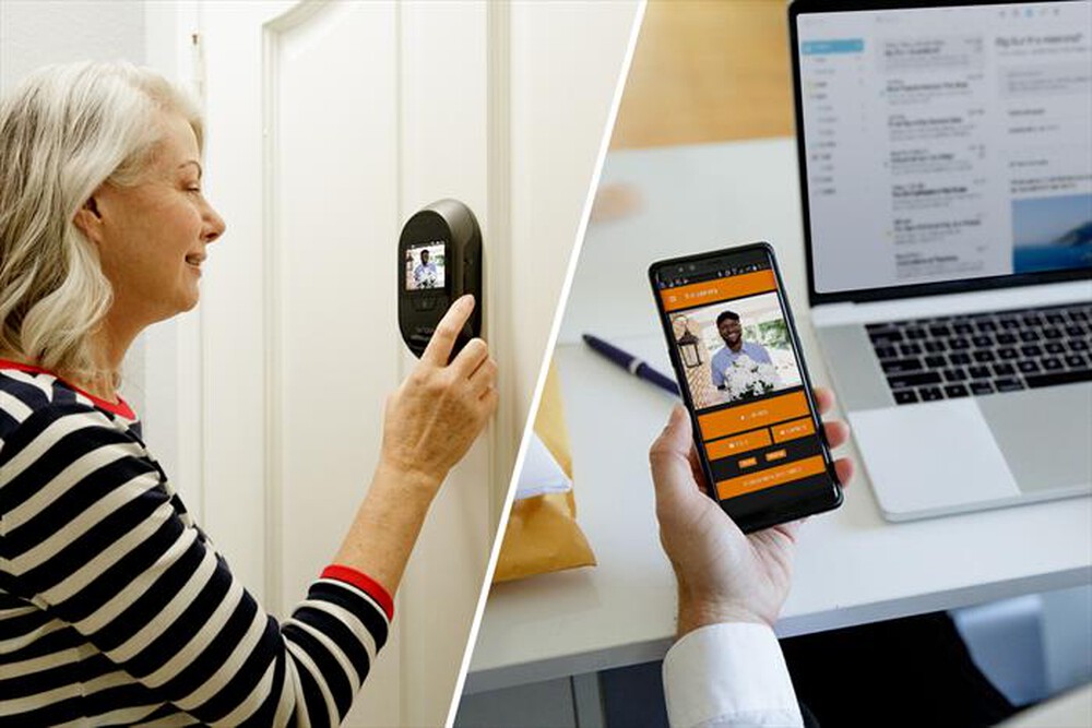 "BRINNO - DUO SPIONCINO DIGITALE ARGENTO WIFI-Nero / Argento"