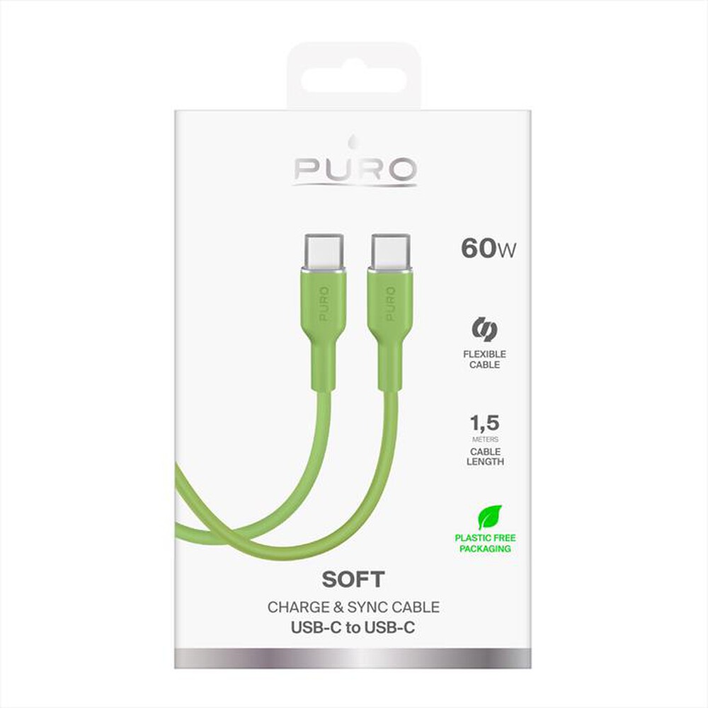 Immagine del prodotto PURO - Cavo ICON da USB-C a USB-C, 1.5m-Salted Lime
