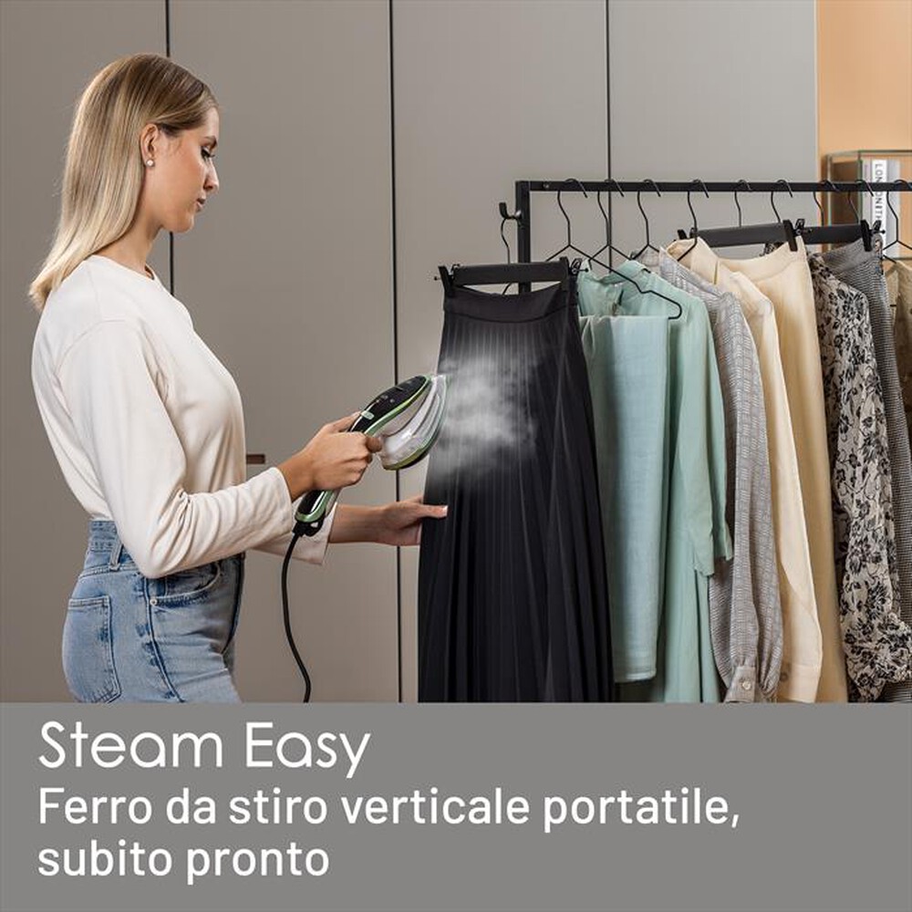 Immagine del prodotto IMETEC - Ferro da stiro verticale STEAM EASY-Bianco, verde, nero