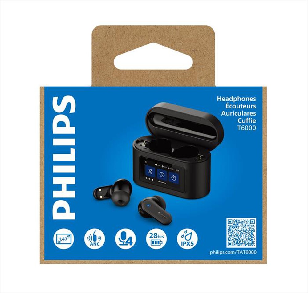 Immagine del prodotto PHILIPS - Auricolari True Wireless TAT6000BK/00-Black