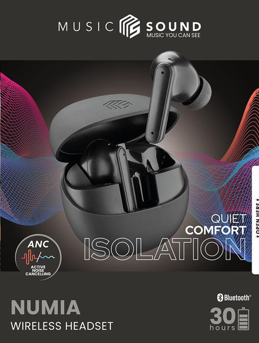 Immagine del prodotto MUSIC SOUND - Auricolari True Wireless con ANC NUMIA-Nero