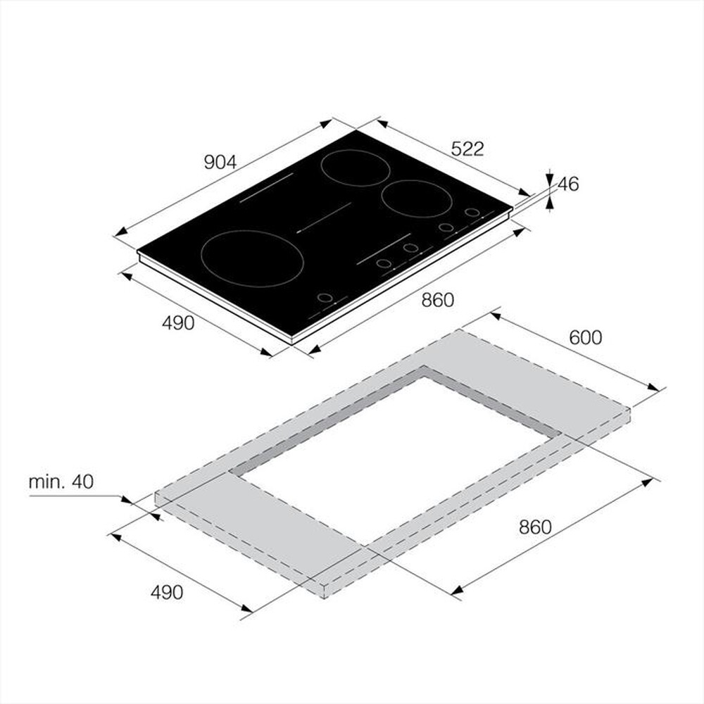 "ASKO - Piano cottura induzione HID 965 GC 90 cm-Vetro nero"