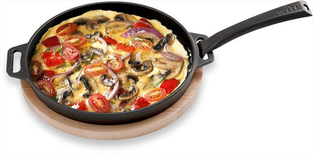 "WITT - PADELLA GHISA TONDA BASE LEGNO-Black"
