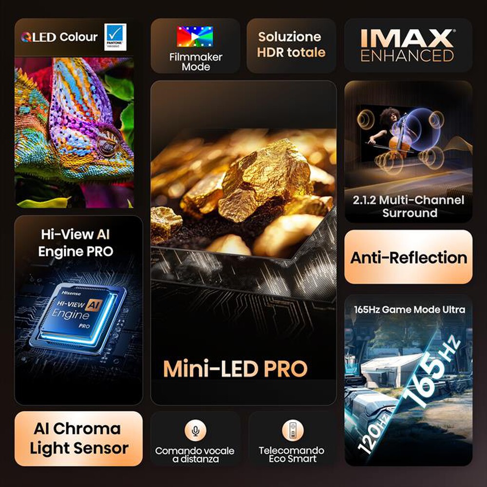 Immagine del prodotto HISENSE - Smart Tv Mini LED PRO 55" 4K 55U7Q PRO 165Hz-NERO