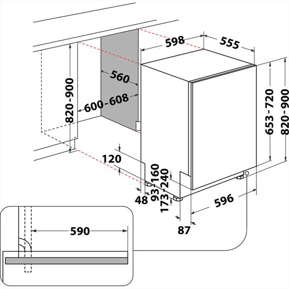 Immagine del prodotto HOTPOINT ARISTON - Lavastoviglie incasso HIC 3C41 CW Classe C