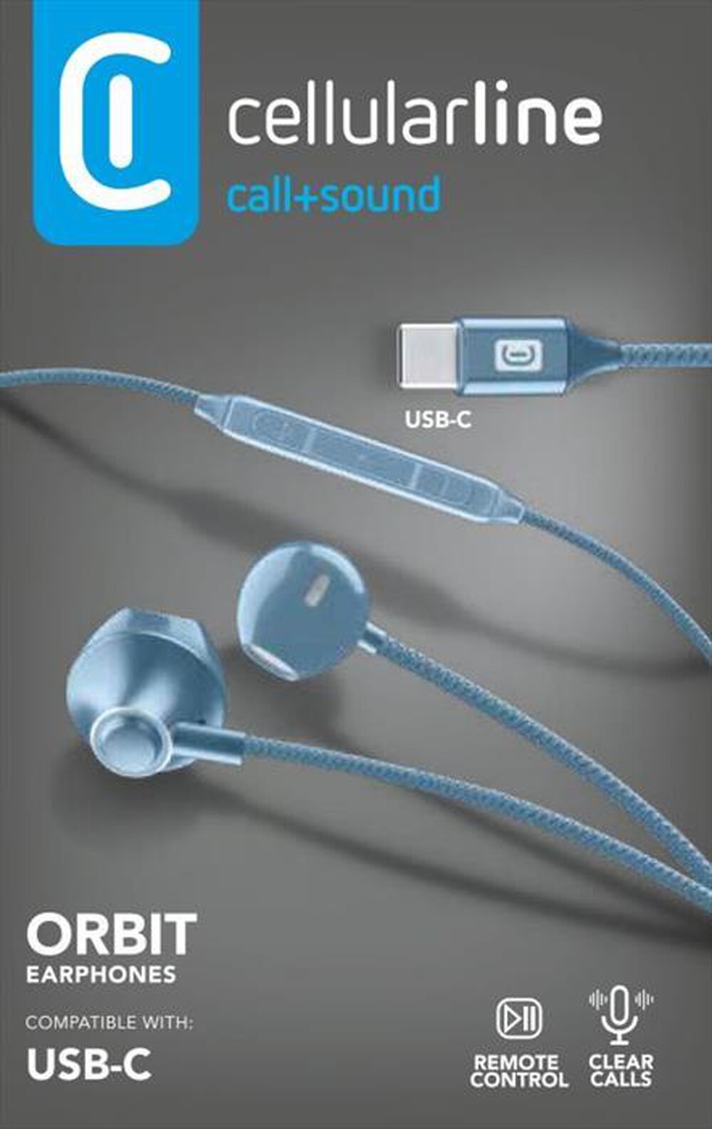 Immagine del prodotto CELLULARLINE - Auricolare con filo AUORBITTYPECB-Blu