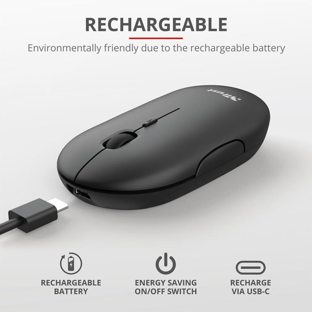 "TRUST - PUCK WIRELESS MOUSE BLACK-Black"