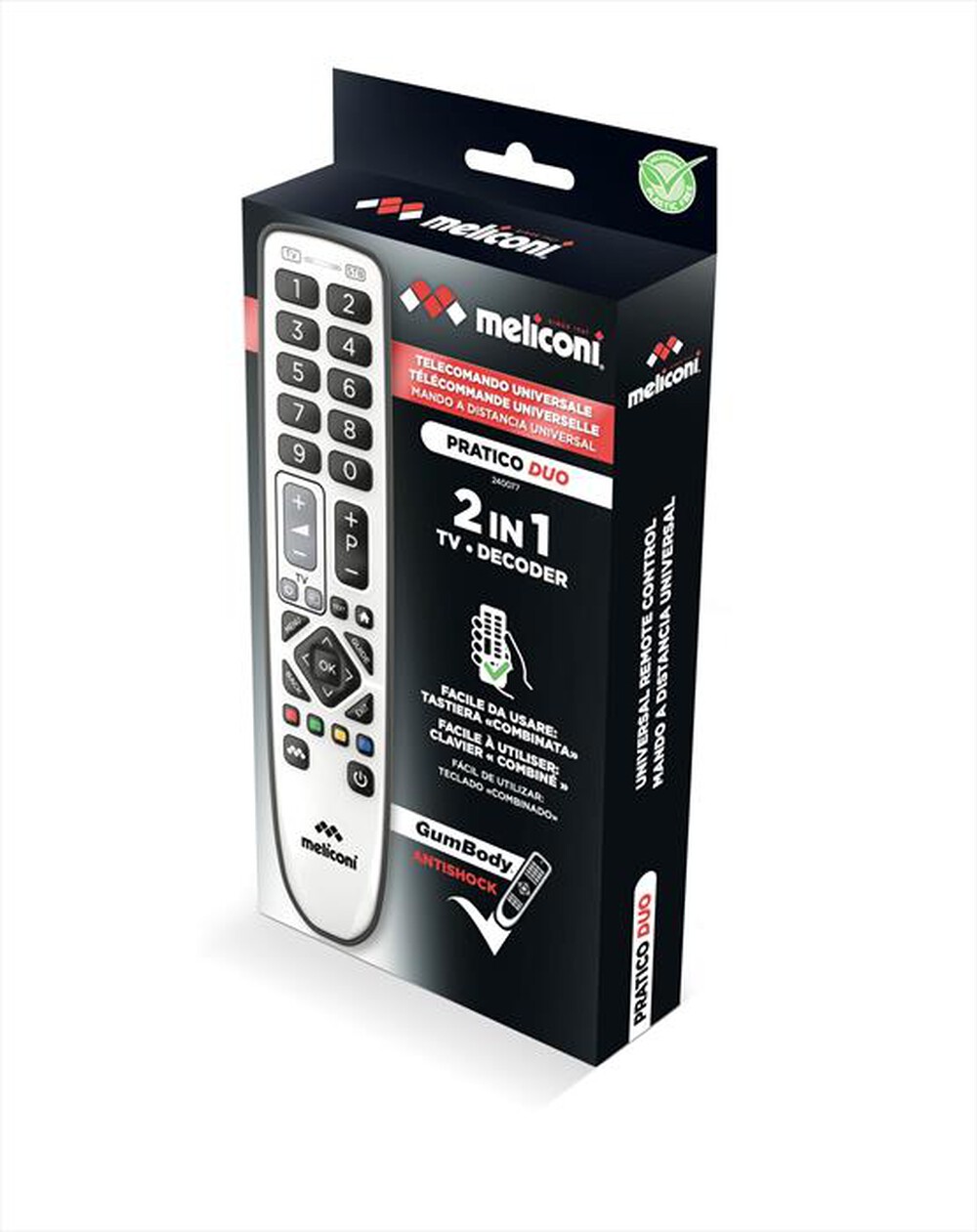 Immagine del prodotto MELICONI - Telecomando universale 2 in 1 GB PRATICO 2+ ITALIA-Bianco lucido / bianco opaco /