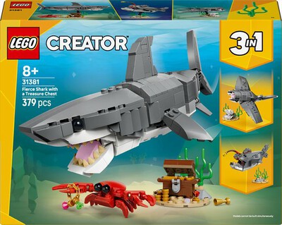 LEGO - CREATOR 3IN1 Squalo con scrigno del tesoro - 31381