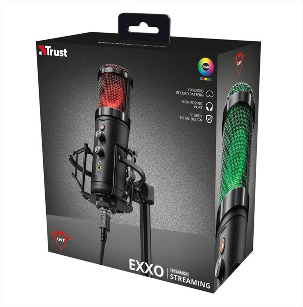"TRUST - GXT256 EXXO STREAMING MICROPHONE-Black RGB"