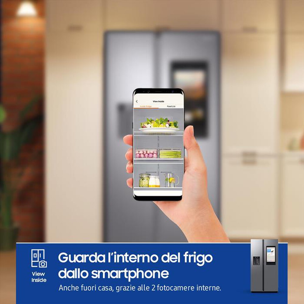 "SAMSUNG - Frigorifero side by side RS90F66BETEF Classe E-Inox Spazzolato"