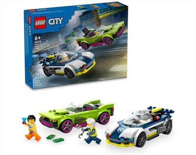 LEGO - CITY Inseguimento della macchina da corsa - 60415-Multicolore