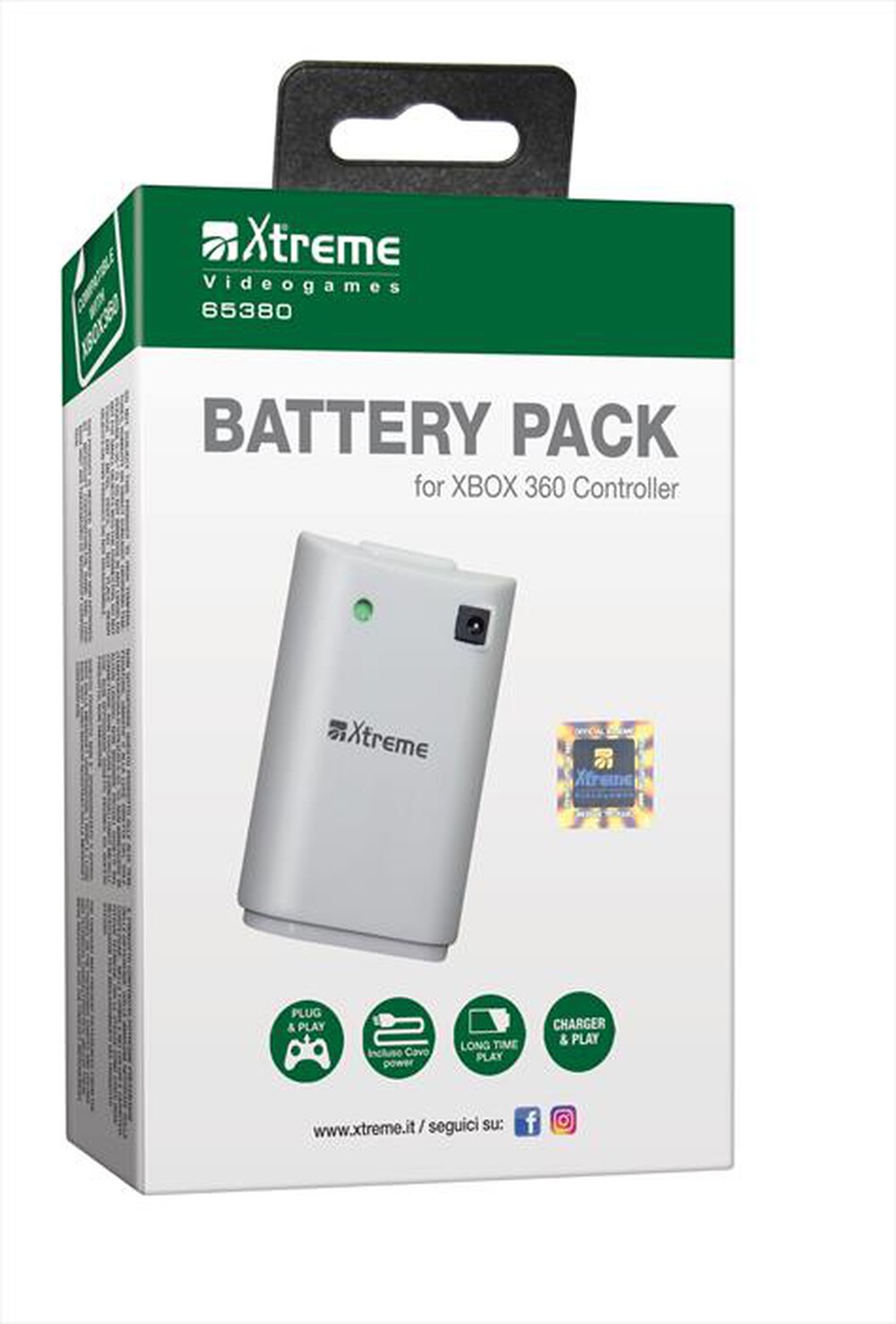 "XTREME - 65380 - Xbox 360 Battery Pack + Power Cable"