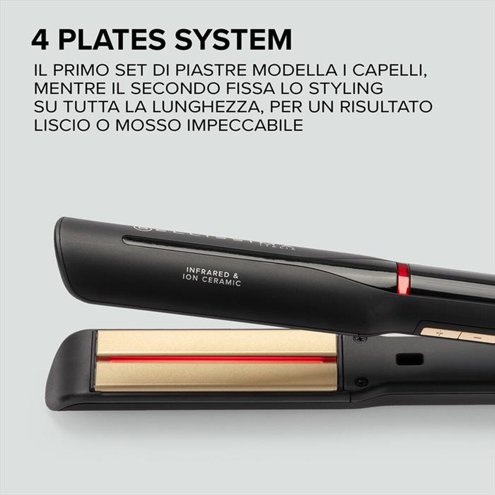 "BELLISSIMA IMETEC - PIASTRA CON INFRAROSSI CREATIVITY INFRARED-Matt Black Glam Gold"