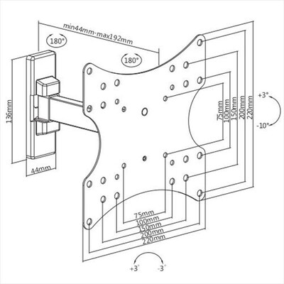 MUNARI - Supporto TV SP221 20 Kg-NERO