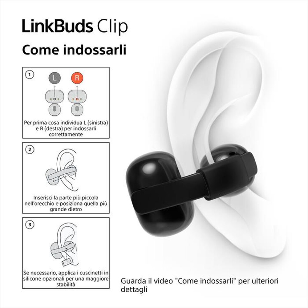 Immagine del prodotto SONY - Auricolari wireless LinkBuds Clip WFLC900G.CE7-Green