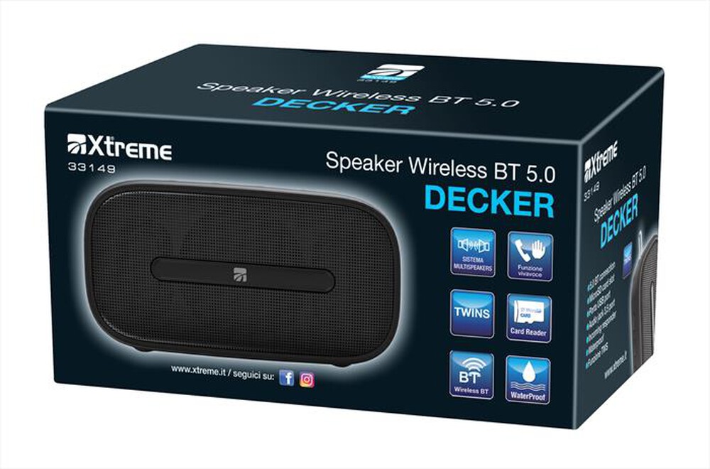 Immagine del prodotto XTREME - SPEAKER WIRELESS BT 5.0 DECKER-NERO