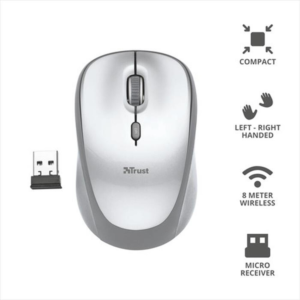 "TRUST - YVI WIRELESS MOUSE-White"