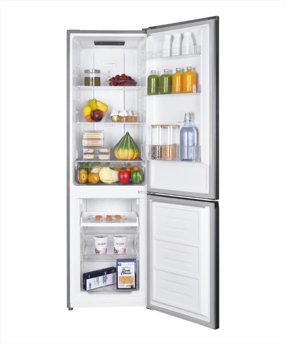 "CANDY - Frigorifero combinato CCH1T518EX Classe E 253 lt-Platino, Acciaio inossidabile"