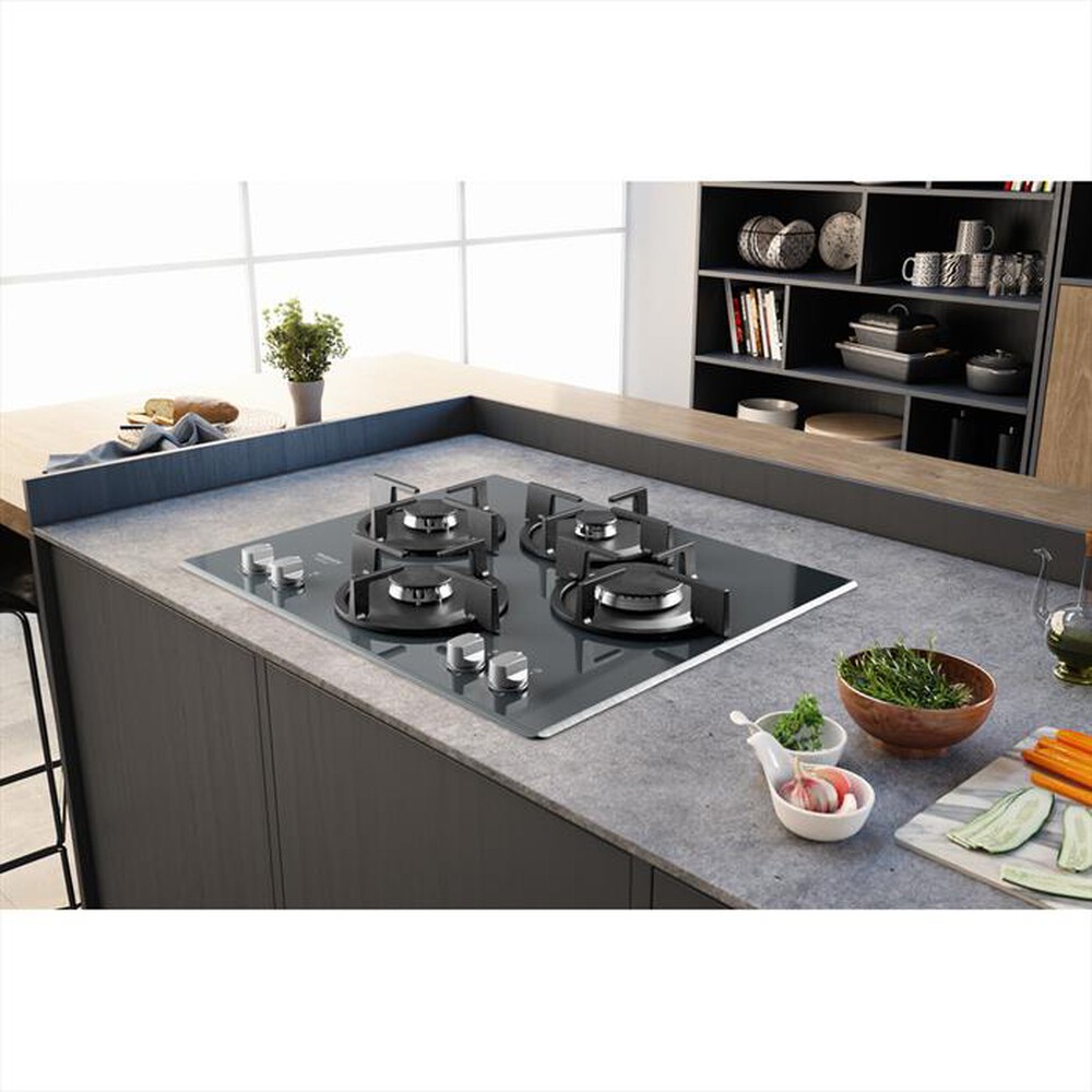 "HOTPOINT ARISTON - Piano cottura a gas HAGD 61S/MR 4 fuochi 59,6cm-Specchio"