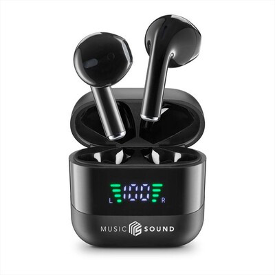 MUSIC SOUND - AURICOLARI TWS CON DISPLAY LED-Black